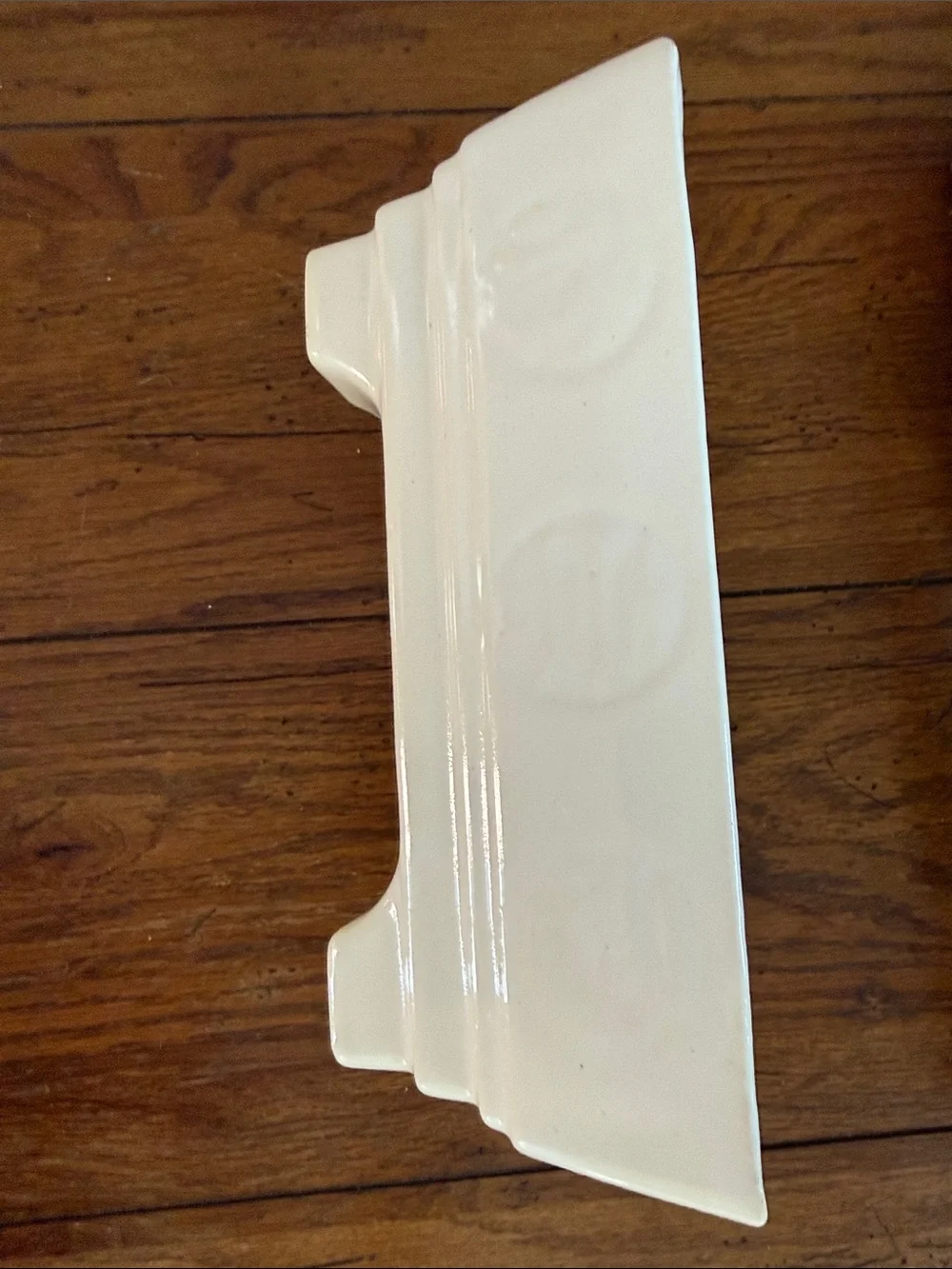 Vintage Cream Ceramic Rectangular Footed Planter/Catchall Tray